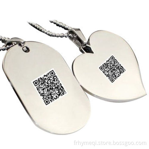Two-dimension Code Stainless Steel Pendant Necklace